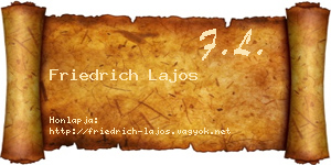 Friedrich Lajos névjegykártya